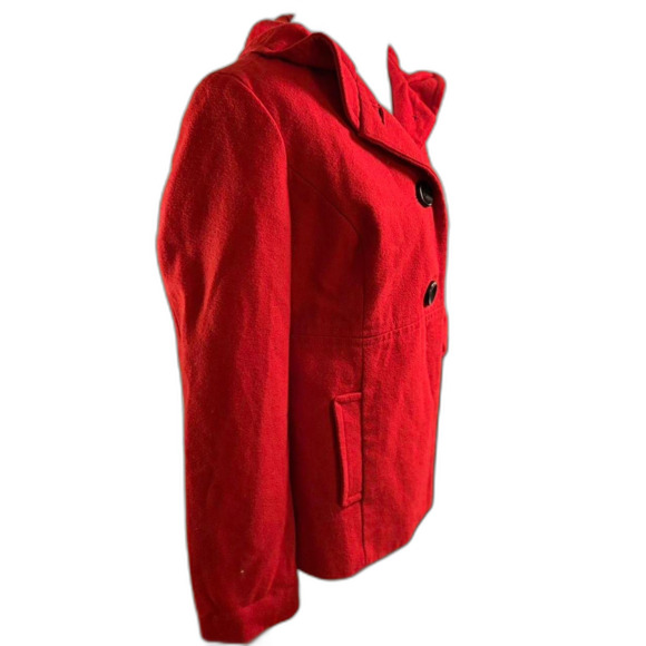 Old Navy Womens Wool Bold Red Pea Coat Size S - Picture 5 of 7